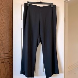 Eileen Fisher Wide Leg Trouser Pants Women Size 12 Black Ankle Length Travel